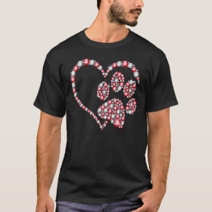 Hund Rädda djuren Shirt Paw skriver ut hjärta för T
