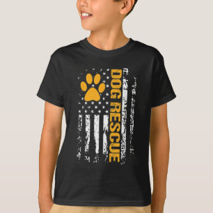 Hund Rädding American Flagga Shelter Hund Adoption T Shirt