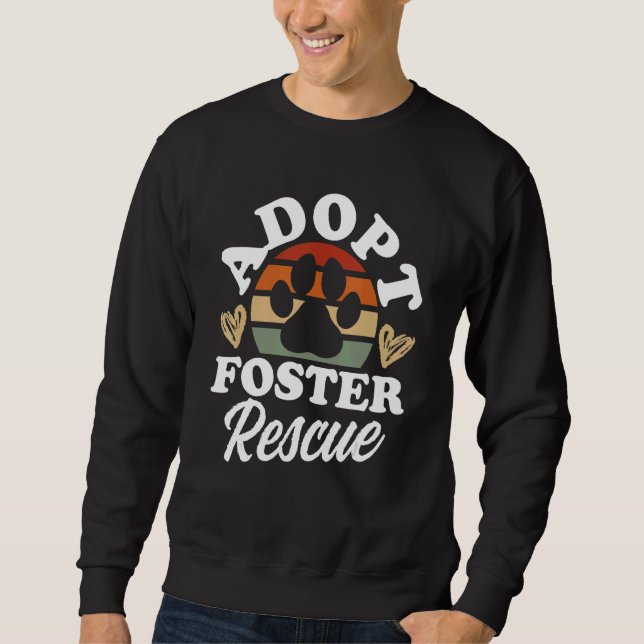 Hund Rädding Anta Räddingen Rädda djuren Tee Lång Ärmad Tröja (Framsida)