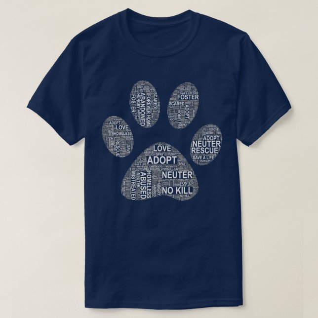 Hund Rädding Anta Spara för skyddsfosterskydd Inge T Shirt (Design framsida)