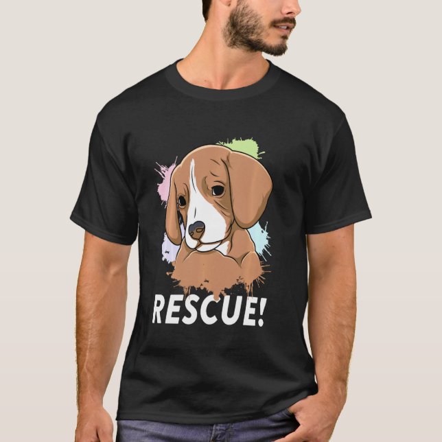 Hund Rädding Anta Tass Hund Shelter Adopt Handla i T Shirt (Framsida)