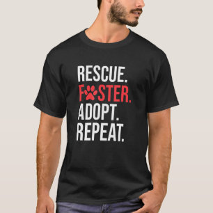 Hund Rädding Foster Anta upprepad utskrift T Shirt