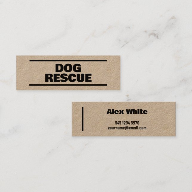Hund Rädding Kraft Mini Visitkort (Fram/baksida)