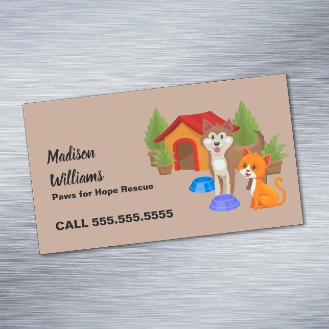 Hund Rädding Magnetiska Visitkort (Dog Rescue Business Card Magnets)