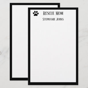 Hund Rädding Mamma Pappa Parent Black White-eget n Brevpapper