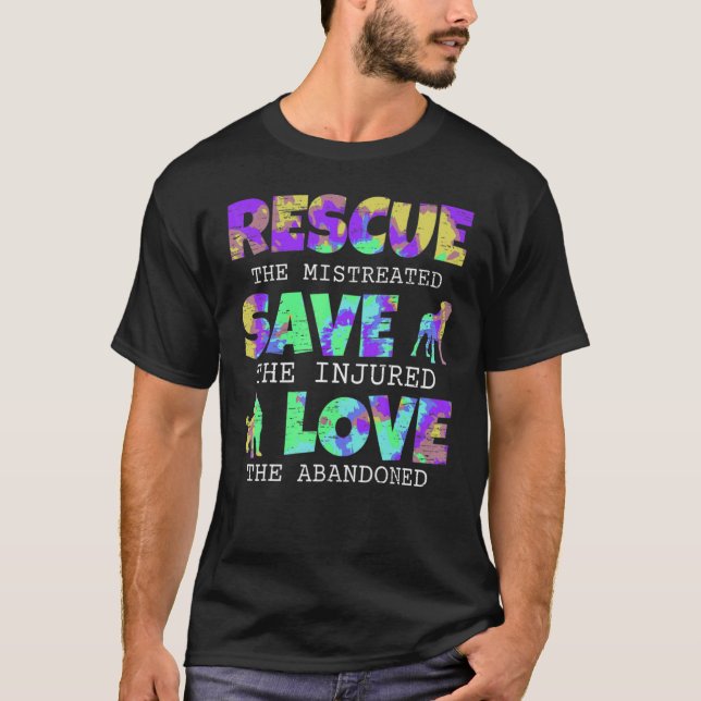 Hund Rädding Rädda djuren Rädding Spara Kärlek T Shirt (Framsida)