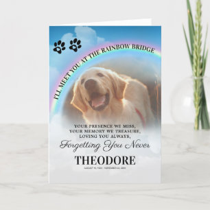 Hund Rainbow Bridge Sympathy Kort