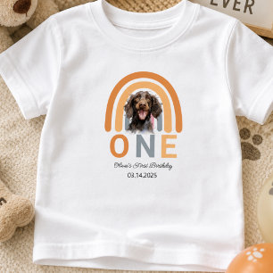 Hund Rainbow Watercolor 1:a födelsedagen Party T Shirt