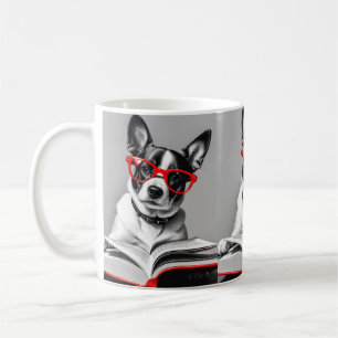 Hund Reading Bok Kaffemugg