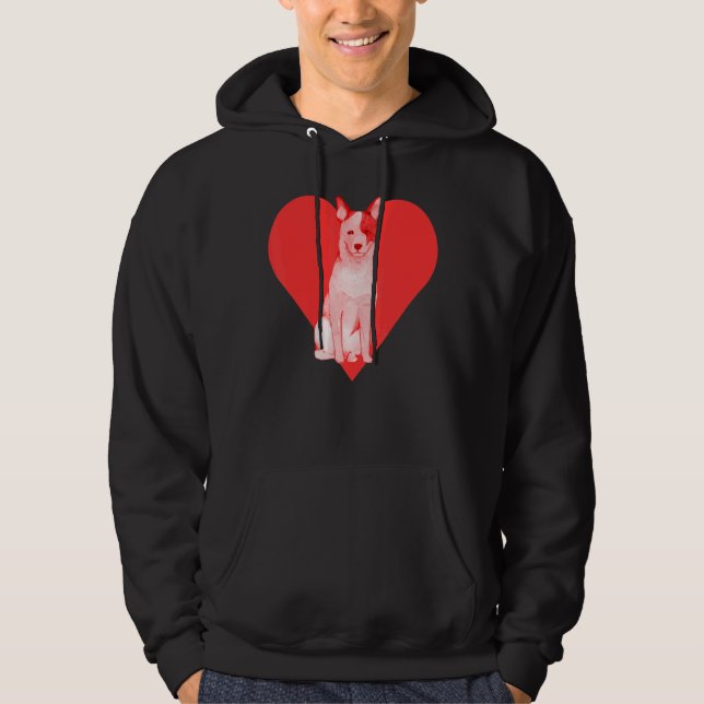 Hund Red Heart Australian Cattle Hoodie (Framsida)
