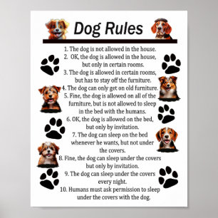 Hund Regler - för HUND LYCKLIG Poster