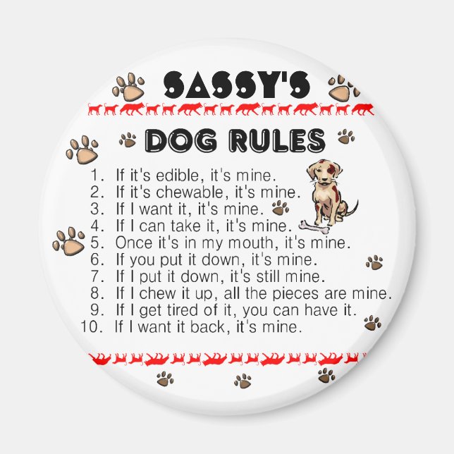 Hund Regler Magnet (Framsidan)