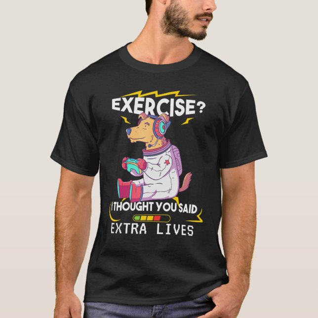 Hund Retro-spelare för videospelarkontroll i Extra T Shirt (Framsida)