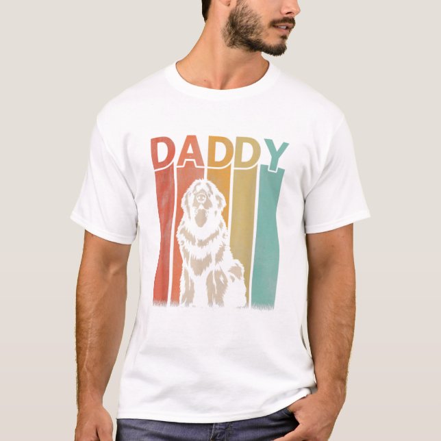 Hund Retro Vintage-pappa T Shirt (Framsida)