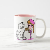 hund, retroflicka och hund för sällskapsdjur