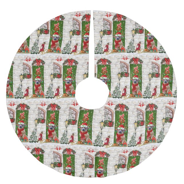 Hund Rhodesian Ridgeback jul Julgransmatta Borstad Polyester (Framsidan)