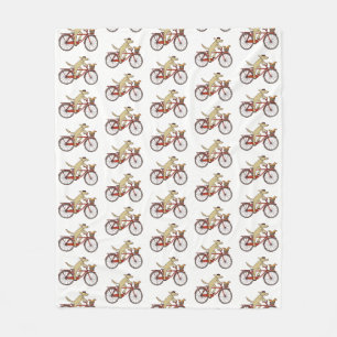 Hund Riding Bicycle with Cute Squirrel Patterned Fleecefilt