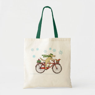 Hund Riding Bicycle with Squirrel Whimiscal Helgda Tygkasse