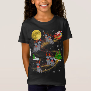 Hund Riding Santa siberian husky Reindeer T Shirt