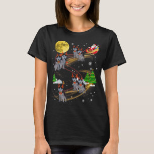 Hund Riding Santa siberian husky Reindeer T Shirt