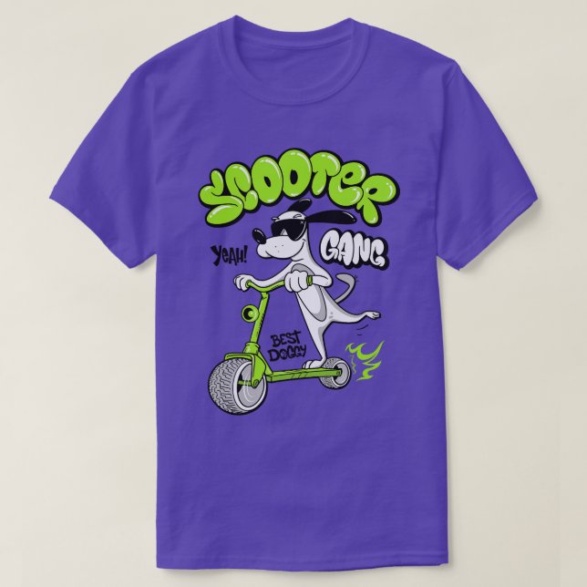 Hund Riding Scooter T Shirt (Design framsida)