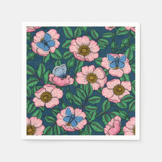 Hund ro och fjärilar pappersservett (Framsidan)