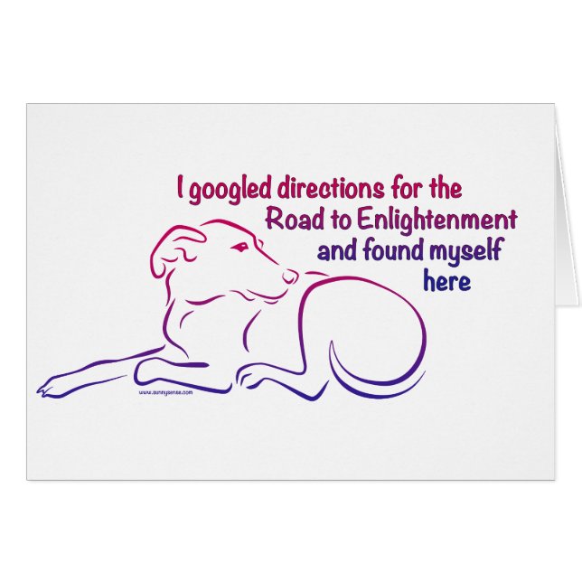 Hund Road to Enlightenment Hälsningskort (Framsidan Horizontal)