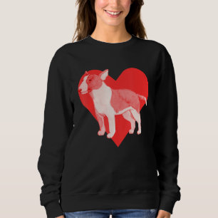 Hund Röd Hjärt Bullterrier T Shirt