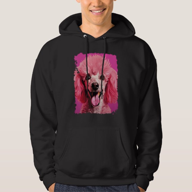 Hund Rosa Pudel Hoodie (Framsida)