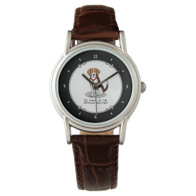 Hund Rotten Beagle (Tri färg 3) Armbandsur (Framsida)