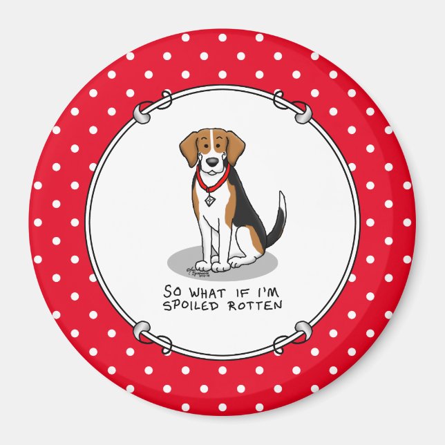 Hund Rotten Beagle (Tri färg 3) Magnet (Framsidan)