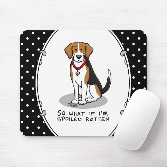 Hund Rotten Beagle (Tri färg 3) Musmatta (Med mus)