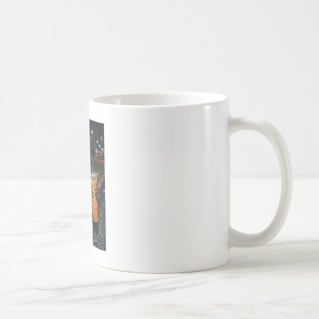 Hund rottweiler dricker iskaffe rolig djur kaffemugg (Höger)