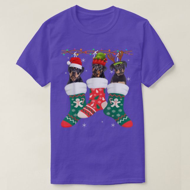 Hund Rottweiler jul Socks Funny Julafton Pajama P T Shirt (Design framsida)
