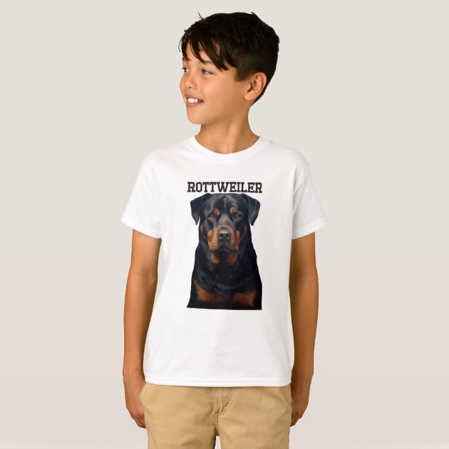 Hund Rottweiler T Shirt (Hel framsida)