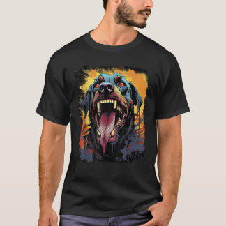 Hund Rottweiler Zombie Scary Halloween T Shirt