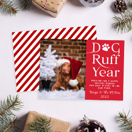 Hund Ruff Year Pet Photo Funny helgdag Card Inbjudningar