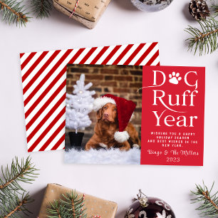 Hund Ruff Year Pet Photo Funny helgdag Card Inbjudningar