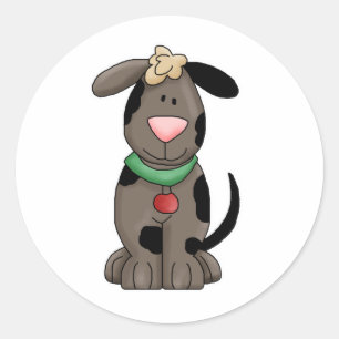 hund runt klistermärke