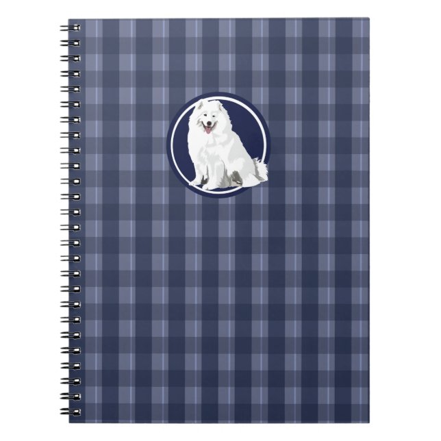 Hund Samoyed Anteckningsbok Med Spiral (Framsidan)