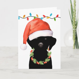 Hund Santa Black Labour Helgkort