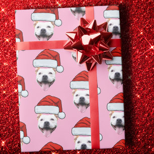Hund Santa Hat Anpassningsbar Ansikte Photo Rosa Presentpapper