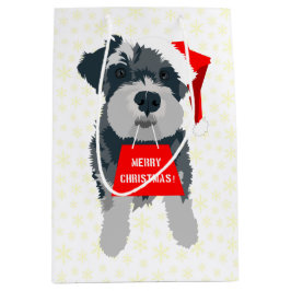 Hund Santa Hat Gift Bag, Jul Mini Schnauzer