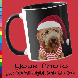 Hund Santa Hat Photo Anpassningsbar Färg Gift Mamm Mugg