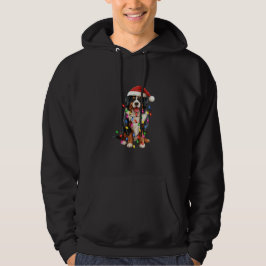Hund Santa Hat vid lycklig julberget Hoodie