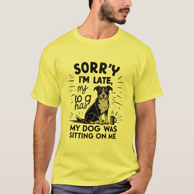 Hund Sat på mig T Shirt (Framsida)