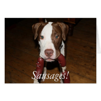 hund Sausages! Hälsningskort