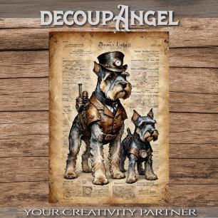 Hund Schnautzer Explorere Ephemera Decoupage -