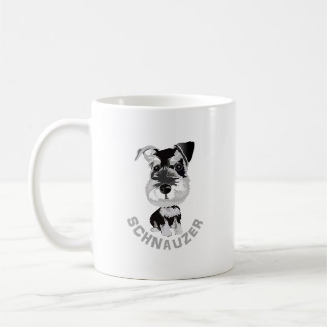 Hund Schnauzer Kaffemugg (Vänster)