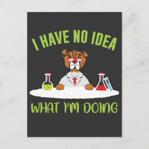 Hund Scientist Funny Animal Pun Chemist Vykort